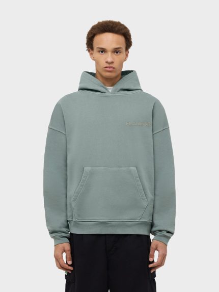 Flaneur-Hoodie-Double-Logo-FHOO042-Groen-front
