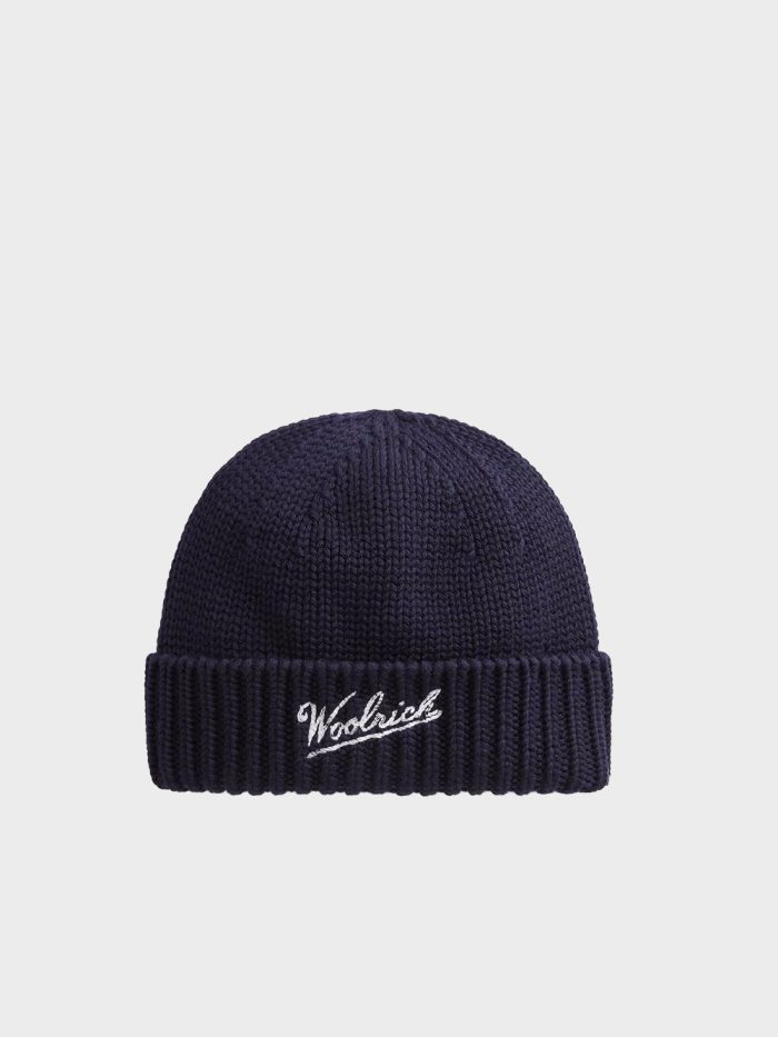 Woolrich Beanie Logo Blauw - Afbeelding 2
