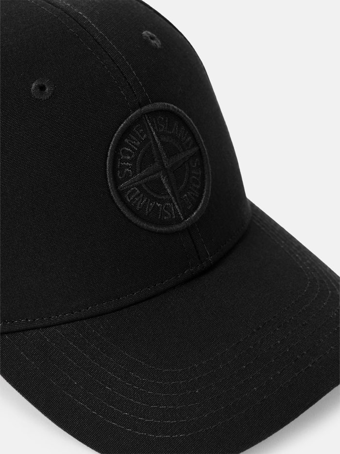 Stone Island Baseball Cap Zwart - Afbeelding 3