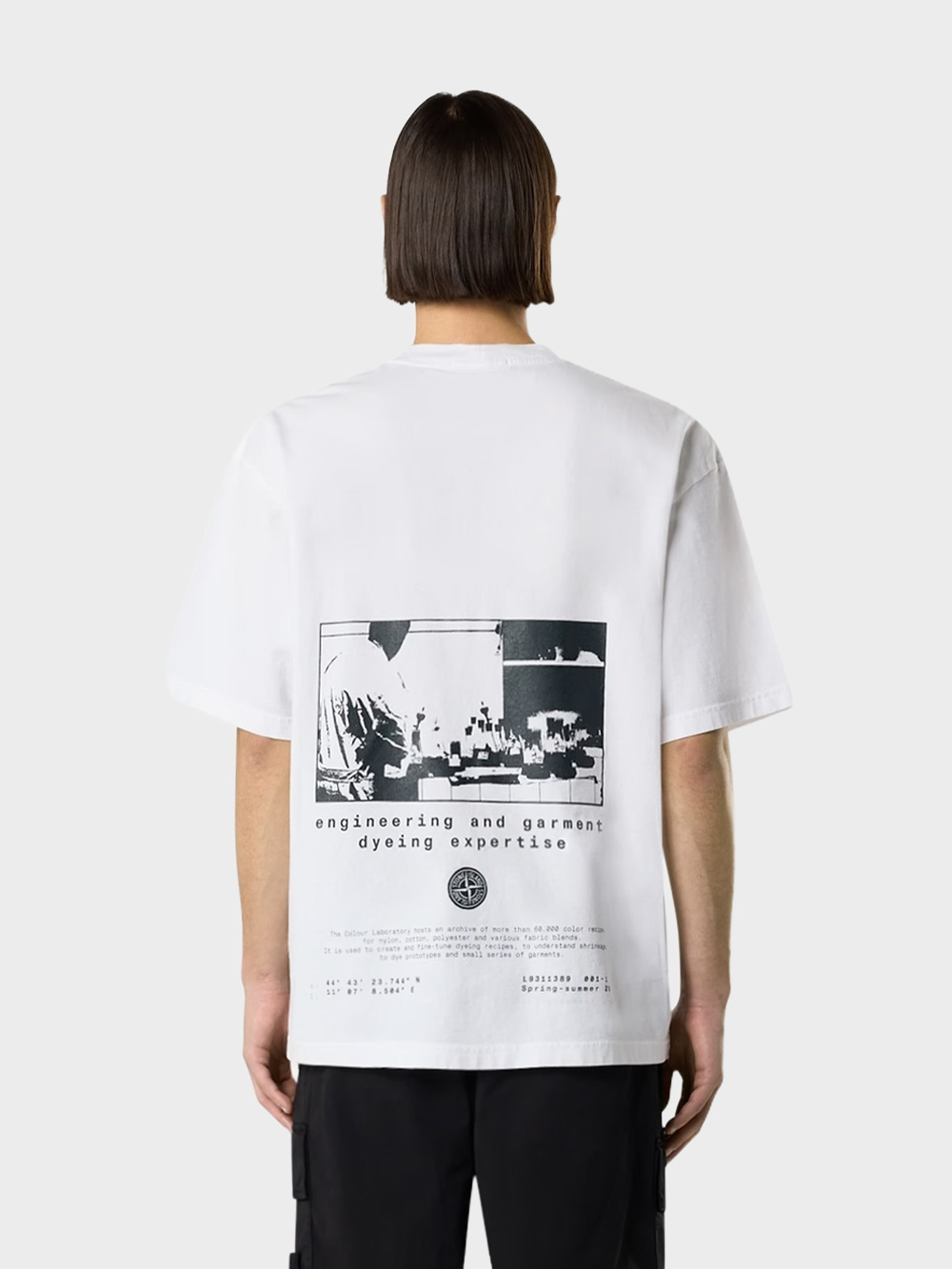 Stone-Island-Lab-Print-T-Shirt-Wit Stone-Island-Lab-Print-T-Shirt-Wit