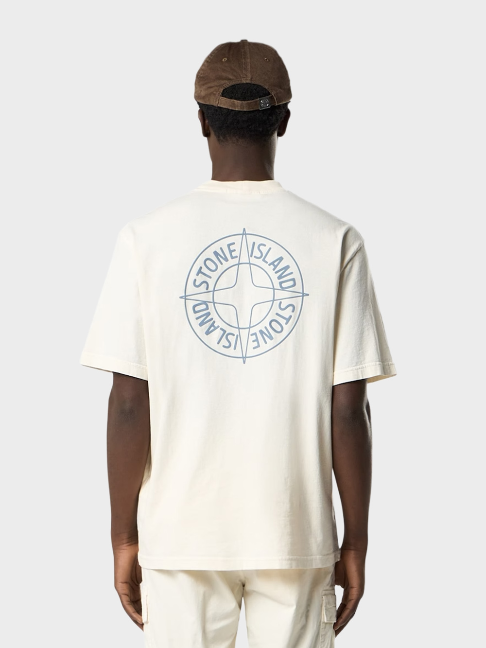 Stone-Island-Outline-Compass-T-Shirt-Offwhite Stone Island Outline Compass T-Shirt