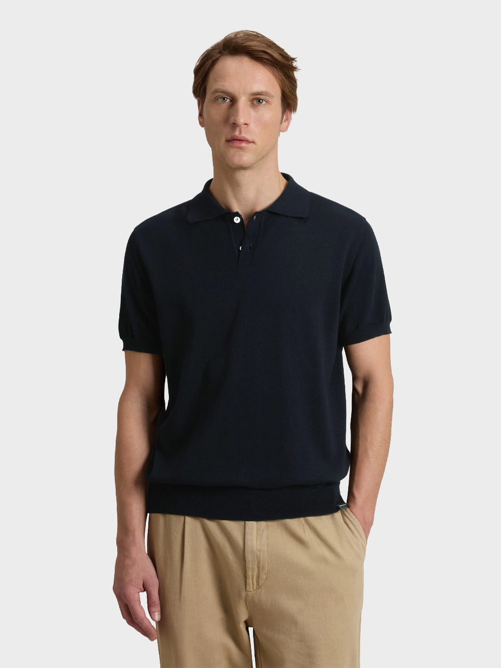 Woolrich-Knitted-Polo-Blauw Woolrich-Knitted-Polo-Blauw