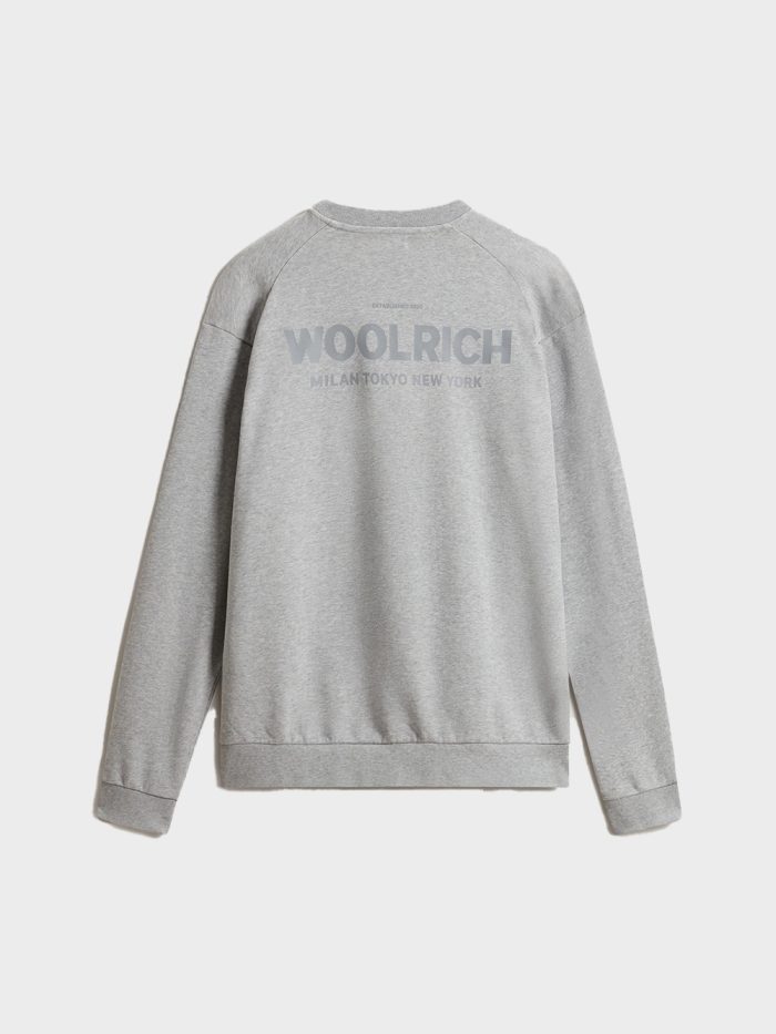 Woolrich Macro Logo Crewneck Grijs - Afbeelding 2