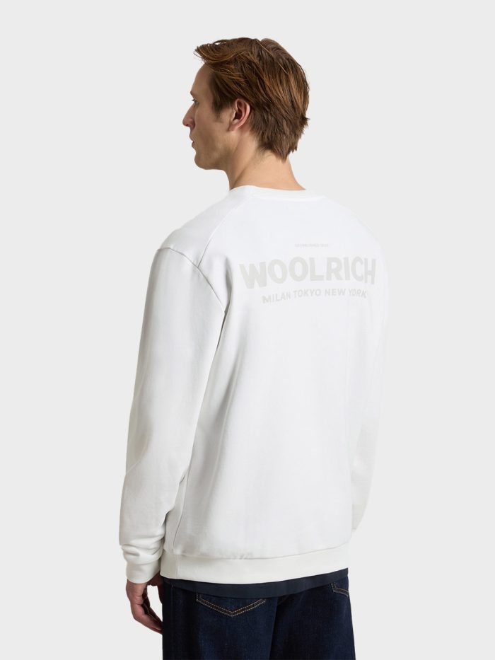 Woolrich Macro Logo Crewneck Offwhite - Afbeelding 2