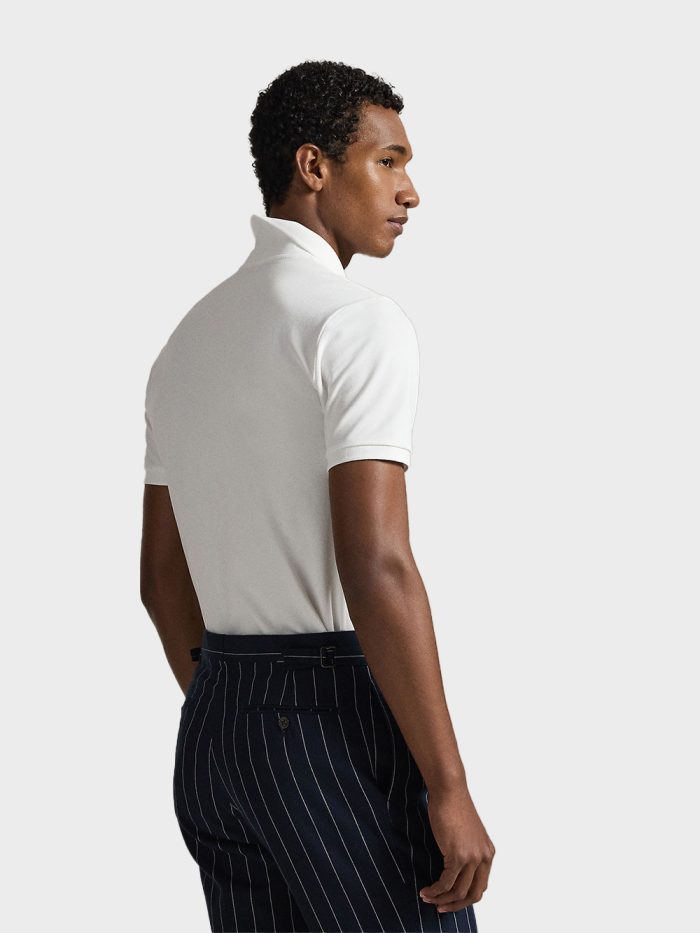 Ralph Lauren Slimfit Stretch Mesh Polo Wit - Afbeelding 2