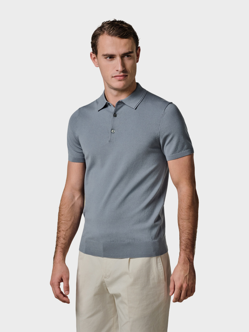 Profuomo-Luxury-Basic-Polo-Blauw-Grijs Profuomo-Luxury-Basic-Polo-Blauw-Grijs