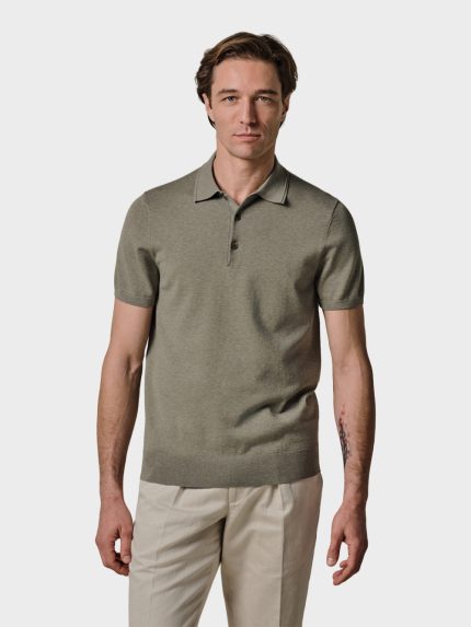 Profuomo-Luxury-Basic-Polo-Groen-front