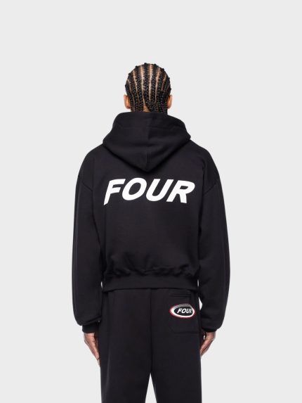 FOUR AMSTERDAM Reconstructed Hoodie Zwart back