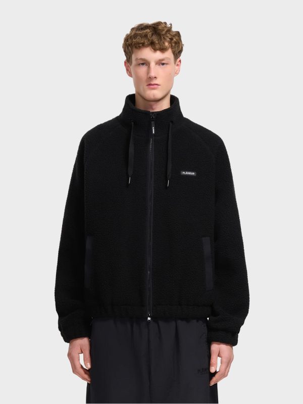 Flaneur-Frosted-Badge-Fleece-Jacket-Zwart