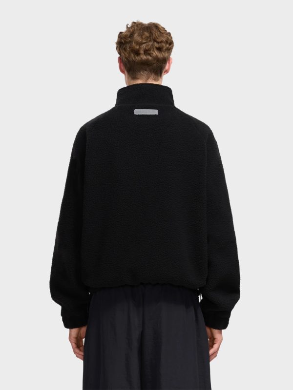 Flaneur-Frosted-Badge-Fleece-Jacket-Zwart
