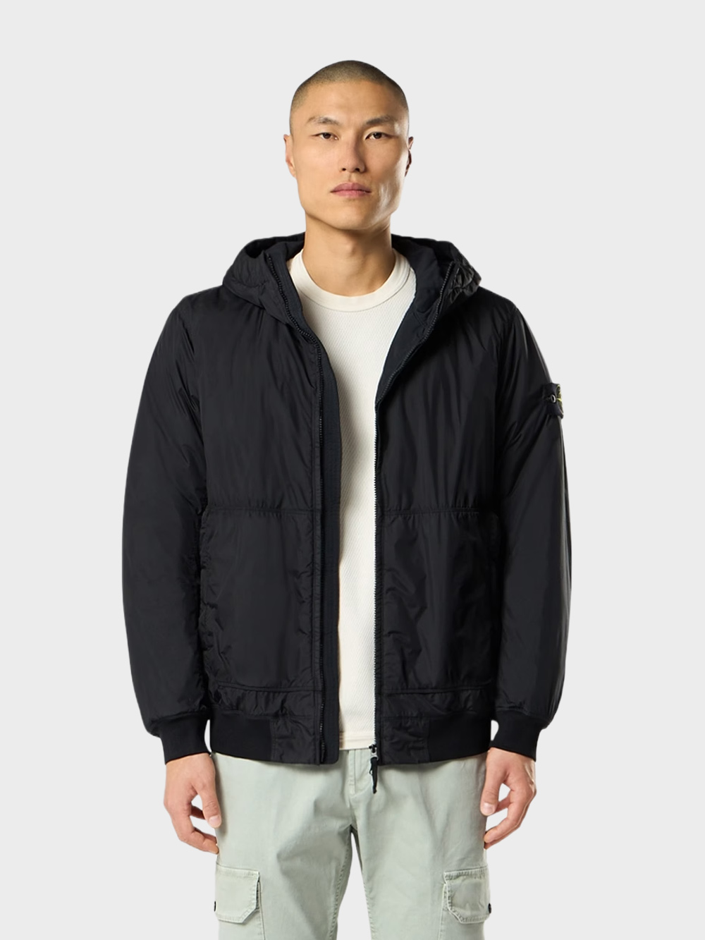 Stone-Island-Crinkle-Bomber-Zwart Stone-Island-Crinkle-Bomber-Zwart