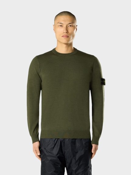 Stone-Island-Knit-Pure-Wool-Donkergroen