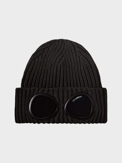 CP Company Merino Goggle Beanie Zwart voorkant