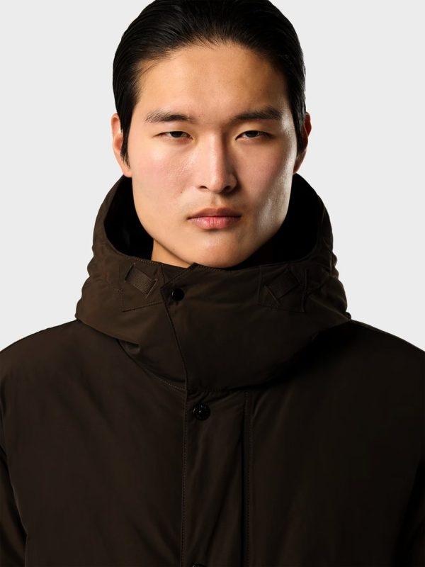 Stone Island Long Parka Grijs voorkant