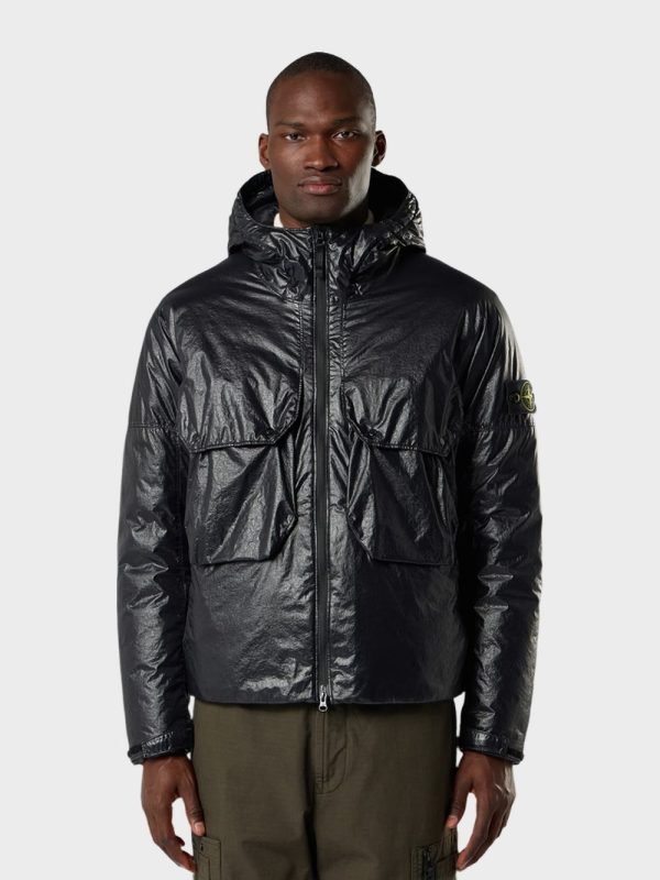 Stone Island Short Parka Zwart met model
